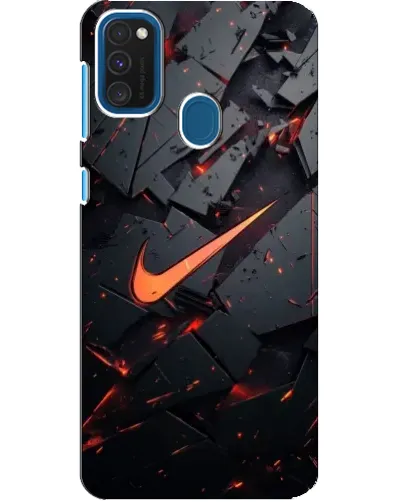 Чехол для Samsung Galaxy A21s с картинкой «Nike — эффект разломов»