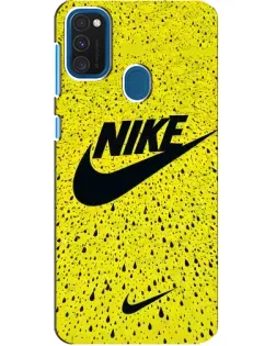 Чехол для Samsung Galaxy A21s с картинкой «Желтый текстурный Nike»