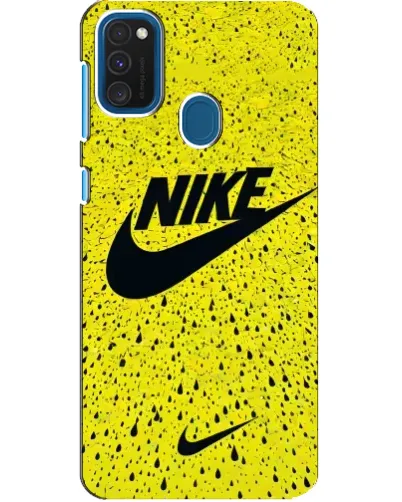 Чехол для Samsung Galaxy A21s с картинкой «Желтый текстурный Nike»