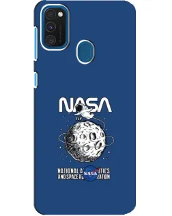 Чехол для Samsung Galaxy A21s с картинкой «NASA — лунная миссия»