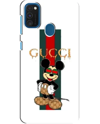 Чохол для Samsung Galaxy A21s з картинкою «Міккі Маус Gucci — смуги»