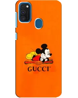 Чохол для Samsung Galaxy A21s з картинкою «Міккі Маус Gucci — помаранч»