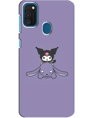 Чехол для Samsung Galaxy A21s с картинкой «Kuromi на лиловом фоне»