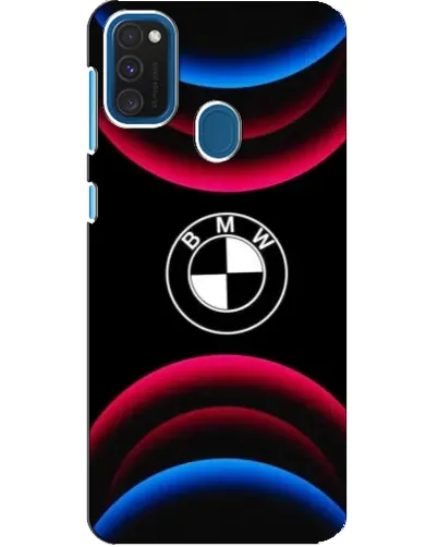 Чехол для Samsung Galaxy A21s с картинкой «Логотип BMW и неоновые дуги» Чехол для Samsung Galaxy A21s с картинкой «Логотип BMW и неоновые дуги»