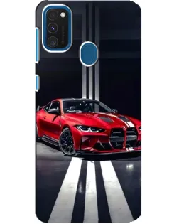 Чехол для Samsung Galaxy A21s с картинкой «Красная BMW на дороге»