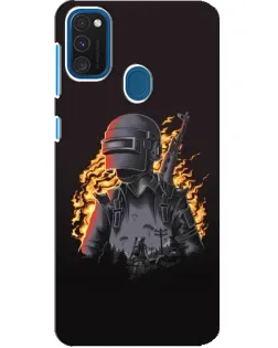 Чохол для Samsung Galaxy A21s з картинкою «PUBG — вогняний силует»