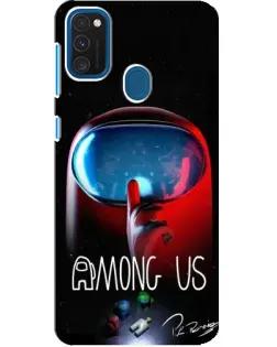 Чохол для Samsung Galaxy A21s з картинкою «Червоний імпостер — макро»