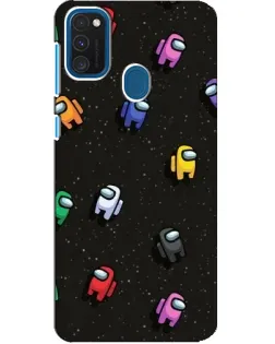 Чохол для Samsung Galaxy A21s з картинкою «Космічний патерн Among Us»