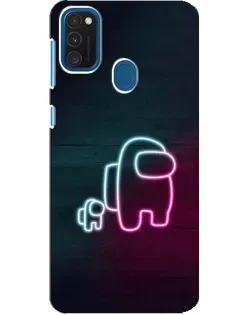 Чехол для Samsung Galaxy A21s с картинкой «Among Us неон-арт»