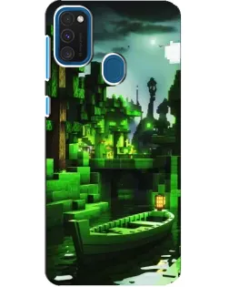 Чохол для Samsung Galaxy A21s з картинкою «Minecraft лісовий пейзаж»