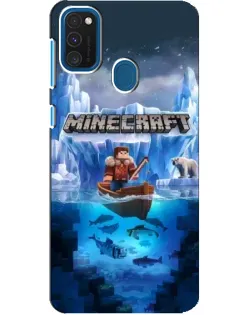 Чехол для Samsung Galaxy A21s с картинкой «Minecraft ледяной мир»