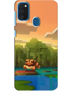 Чохол для Samsung Galaxy A21s з картинкою «Майнкрафт захід сонця»