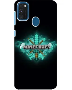 Чехол для Samsung Galaxy A21s с картинкой «Minecraft Diamond лого»