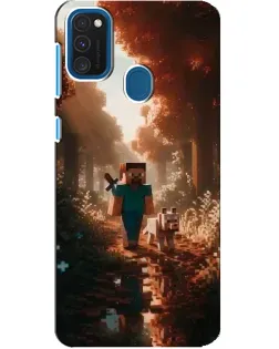 Чехол для Samsung Galaxy A21s с картинкой «Стив в лесу»