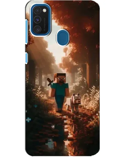 Чехол для Samsung Galaxy A21s с картинкой «Стив в лесу» Чехол для Samsung Galaxy A21s с картинкой «Стив в лесу»