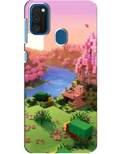 Чехол для Samsung Galaxy A21s с картинкой «Розовое дерево Minecraft»