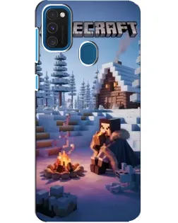 Чехол для Samsung Galaxy A21s с картинкой «Зимний Minecraft»