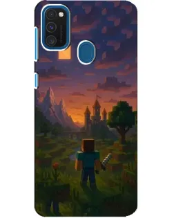 Чехол для Samsung Galaxy A21s с картинкой «Стив у башни»