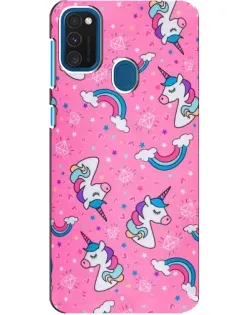 Чехол для Samsung Galaxy A21s с картинкой «Unicorn паттерн розовый»