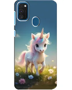 Чехол для Samsung Galaxy A21s с картинкой «Единорог на поляне»