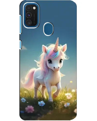 Чехол для Samsung Galaxy A21s с картинкой «Единорог на поляне»