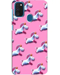 Чехол для Samsung Galaxy A21s с картинкой «Единороги на розовом»