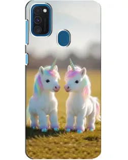 Чехол для Samsung Galaxy A21s с картинкой «Пара единорогов»