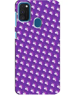 Чехол для Samsung Galaxy A21s с картинкой «Единороги на фиолетовом»