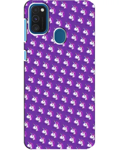 Чехол для Samsung Galaxy A21s с картинкой «Единороги на фиолетовом»