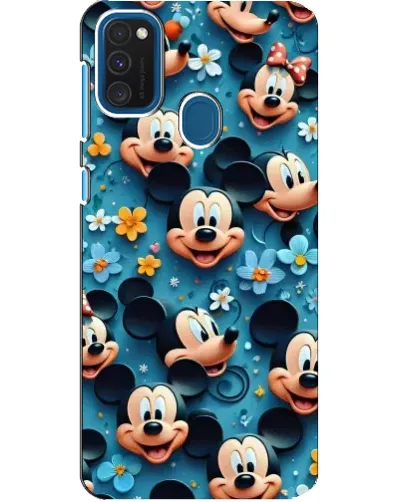 Чехол для Samsung Galaxy A21s с картинкой «Паттерн Микки и Минни»