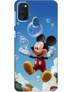 Чехол для Samsung Galaxy A21s с картинкой «Mickey и мыльные пузыри»