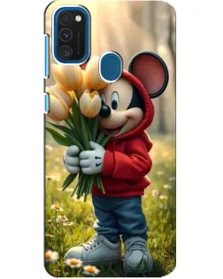 Чехол для Samsung Galaxy A21s с картинкой «Микки с тюльпанами»