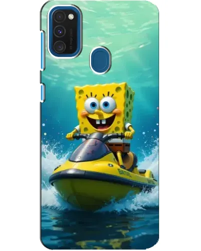 Чехол для Samsung Galaxy A21s с картинкой «Спанч Боб на гидроцикле» Чехол для Samsung Galaxy A21s с картинкой «Спанч Боб на гидроцикле»