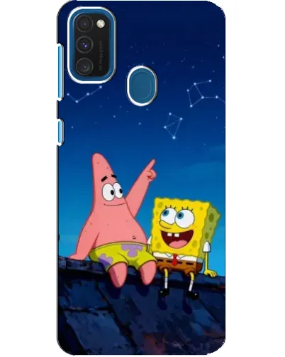 Чехол для Samsung Galaxy A21s с картинкой «Губка Боб и Патрик ночью» Чехол для Samsung Galaxy A21s с картинкой «Губка Боб и Патрик ночью»