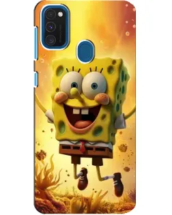 Чехол для Samsung Galaxy A21s с картинкой «Губка Боб прыгает»