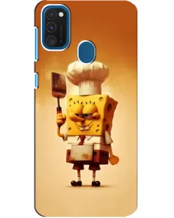 Чехол для Samsung Galaxy A21s с картинкой «Губка Боб повар»