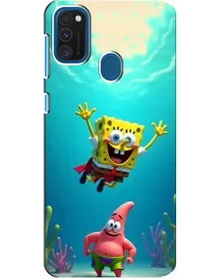 Чехол для Samsung Galaxy A21s с картинкой «Спанч Боб под водой»