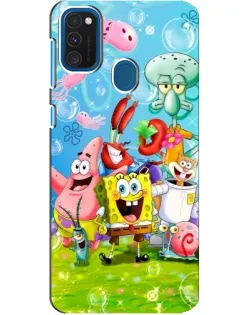 Чехол для Samsung Galaxy A21s с картинкой «Губка Боб и друзья»