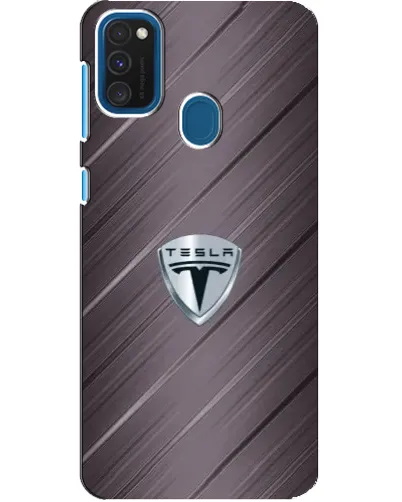 Чехол для Samsung Galaxy A21s с картинкой «Металлическая текстура Tesla»