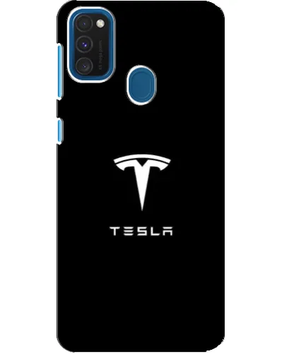 Чехол для Samsung Galaxy A21s с картинкой «Tesla White Logo»
