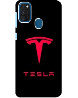 Чехол для Samsung Galaxy A21s с картинкой «Tesla Red Logo»