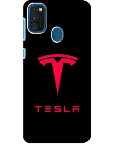 Чехол для Samsung Galaxy A21s с картинкой «Tesla Red Logo»