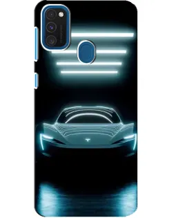 Чехол для Samsung Galaxy A21s с картинкой «Tesla в неоне»