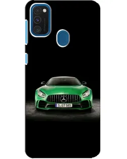 Чехол для Samsung Galaxy A21s с картинкой «Mercedes — неоновый лого»