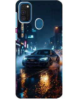 Чохол для Samsung Galaxy A21s з картинкою «Нічне місто та Audi»