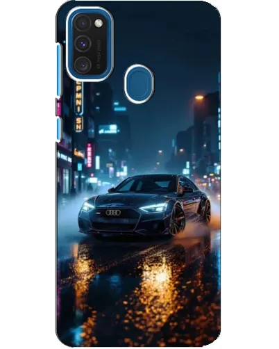 Чохол для Samsung Galaxy A21s з картинкою «Нічне місто та Audi»