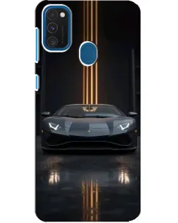 Чехол для Samsung Galaxy A21s с картинкой «Lamborghini золотые линии»