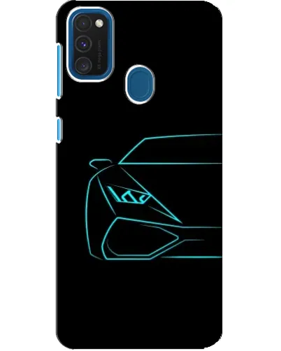 Чехол для Samsung Galaxy A21s с картинкой «Голубой силуэт Lamborghini» Чехол для Samsung Galaxy A21s с картинкой «Голубой силуэт Lamborghini»
