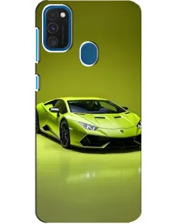 Чехол для Samsung Galaxy A21s с картинкой «Салатовый Lamborghini Huracan»