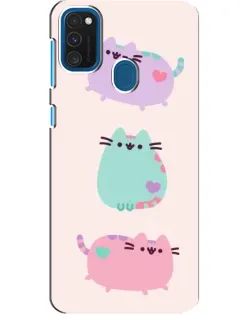 Чехол для Samsung Galaxy A21s с картинкой «Pusheen трио»
